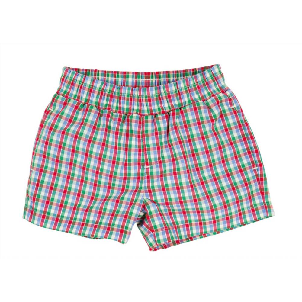 NEW THE BEAUFORT BONNET COMPANY kid's sheffield short in miss porter's plaid